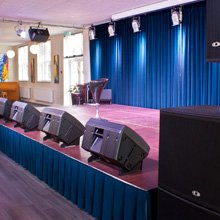 Two 18” DYNACORD PSD 218 powered subwoofers and two PSE 218 passive extension subs also form part of the installation in the new cultural center