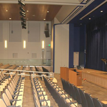 Community R SERIES loudspeakers are used in the gymnasium and multipurpose rooms, while D SERIES loudspeakers in cafeteria, fitness centre and library