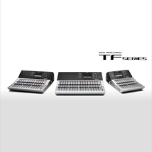 The TF series comprises TF5, TF3, and TF1 compact, performance-packed Yamaha digital mixing consoles 