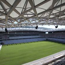 35 Electro-Voice ZX1i-100T loudspeakers cover the surrounds and approaches to the stadium 