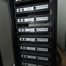 The entire audio system is driven by 16 Electro-Voice CP3000S and four CP4000S amplifiers